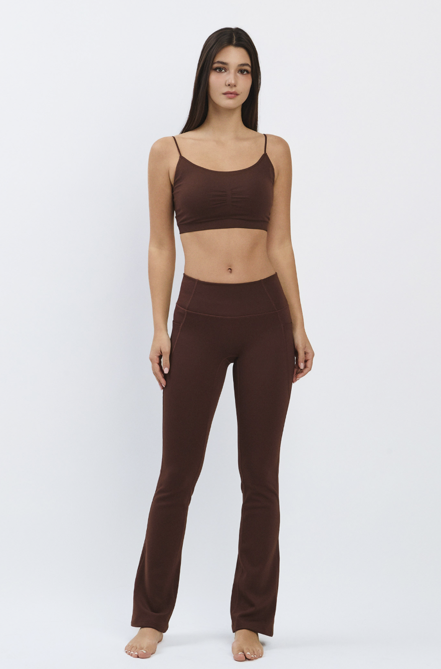TB044 SEAMLESS BRATOP BROWN サイズ: S/M