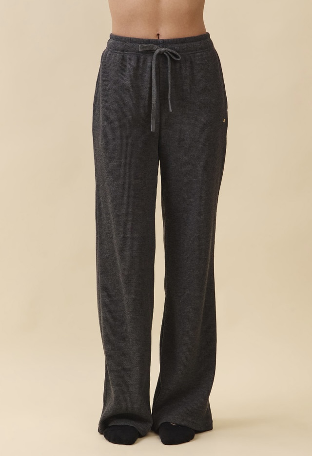 PJ483 WAFFLE LOUNGE PANTS CHARCOAL SOLID
