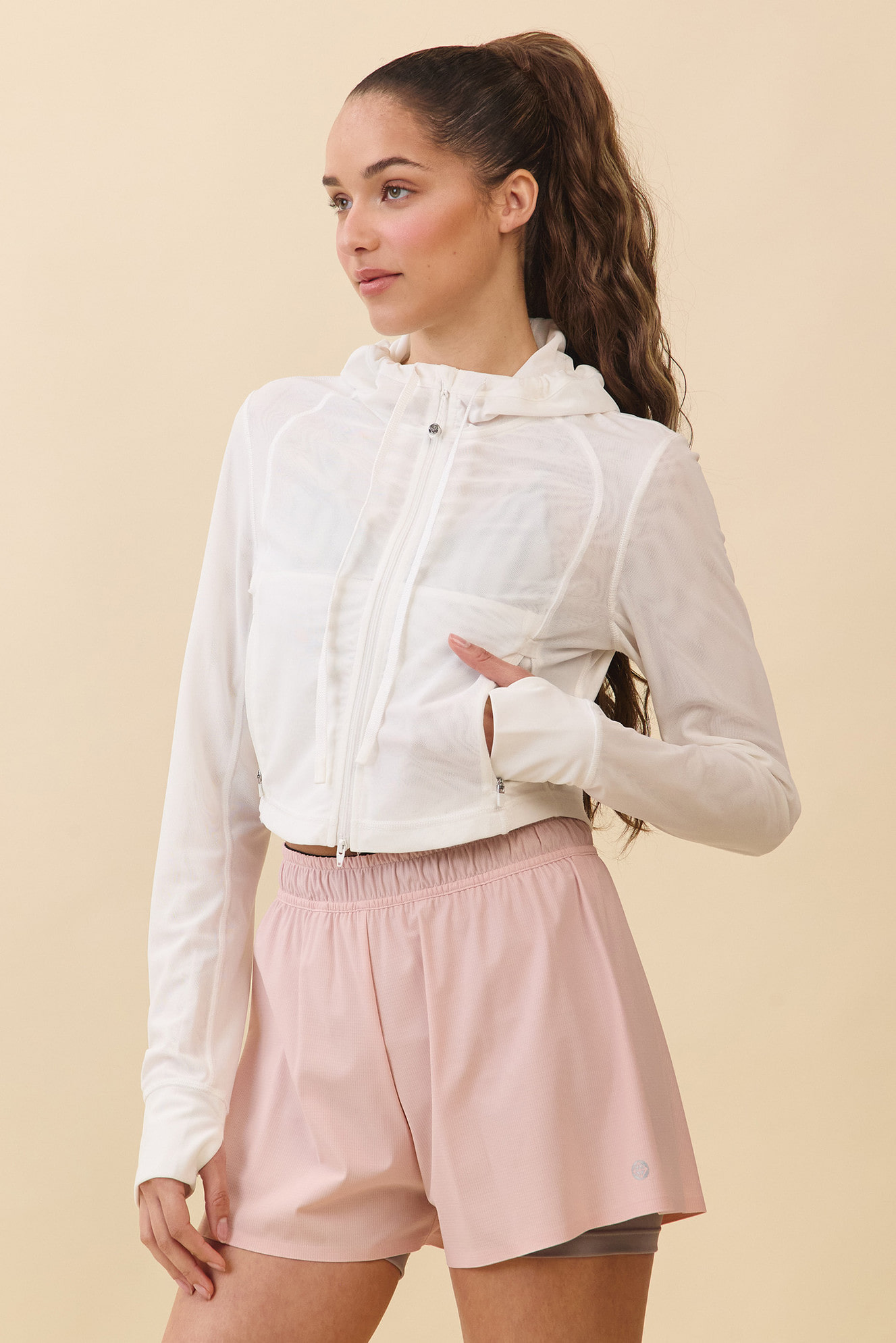 JP323 SOFT FIT ZIP - UP WHITE SOLID サイズ: S