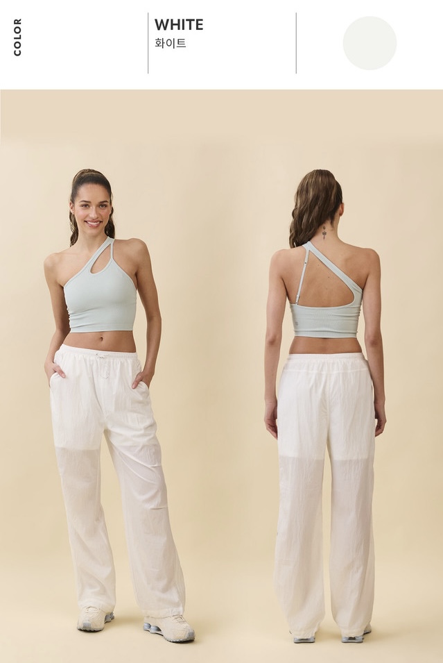 PT431 COOLING PARACHUTE BANDDING PANTS WHITE SOLID サイズ: S/M