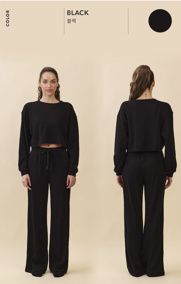 PJ483 AFFLE LOUNGE PANTS BLACK SOLID サイズ: S