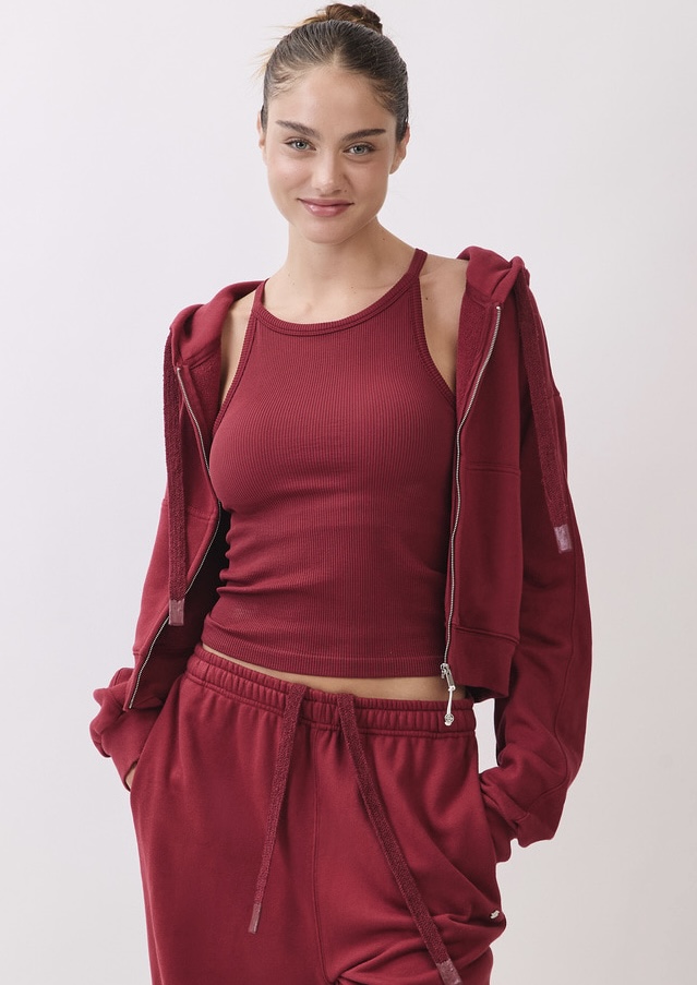 TZ153 ZIP-UP HOODIE BURGUNDY サイズ: F