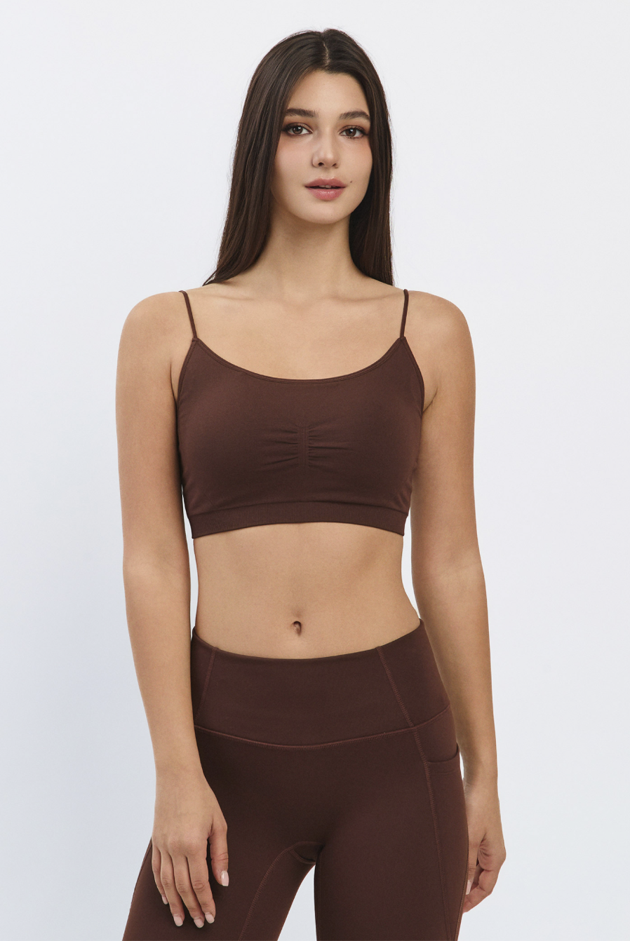 TB044 SEAMLESS BRATOP BROWN サイズ: S/M