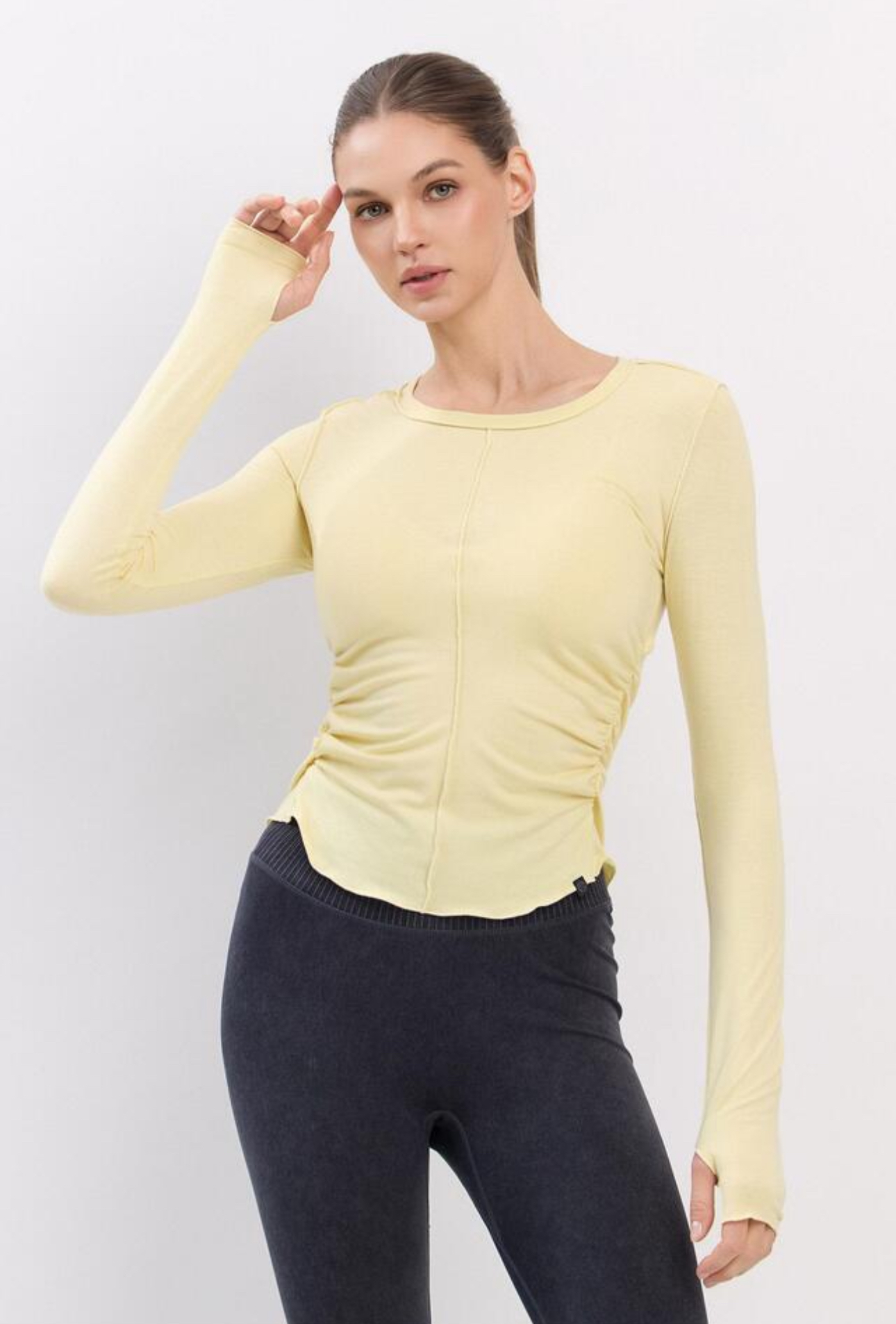 TL127 L/S COVER UP YELLOW サイズ: S/M