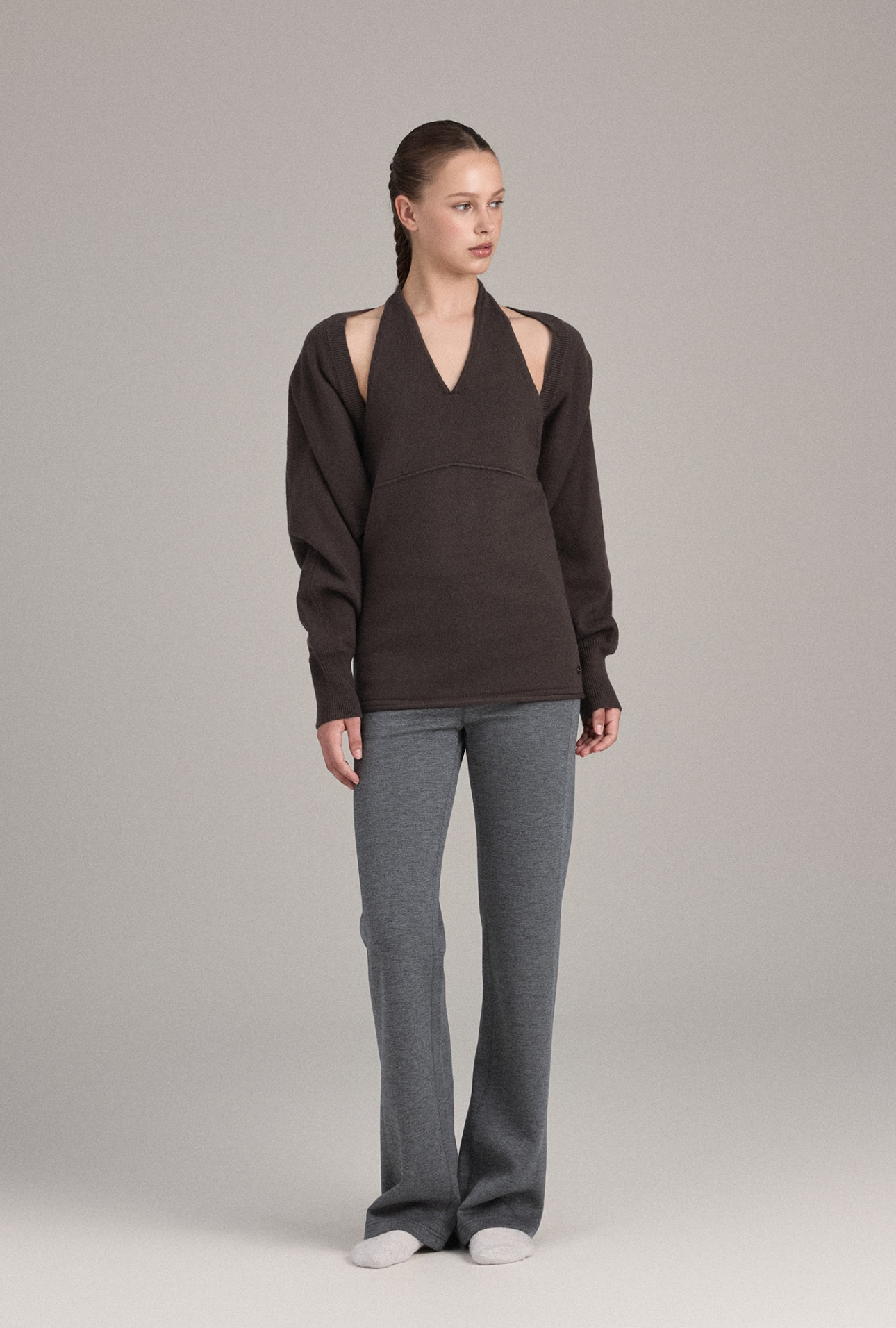 PL456 HIDDEN WAIST PANTS CHARCOAL SOLID サイズ: S/M
