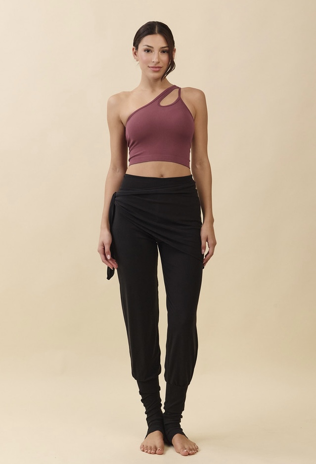 TT044 CONTOUR ONE-SHOULDER TANKTOP BURGUNDY SOLID サイズ: S/M