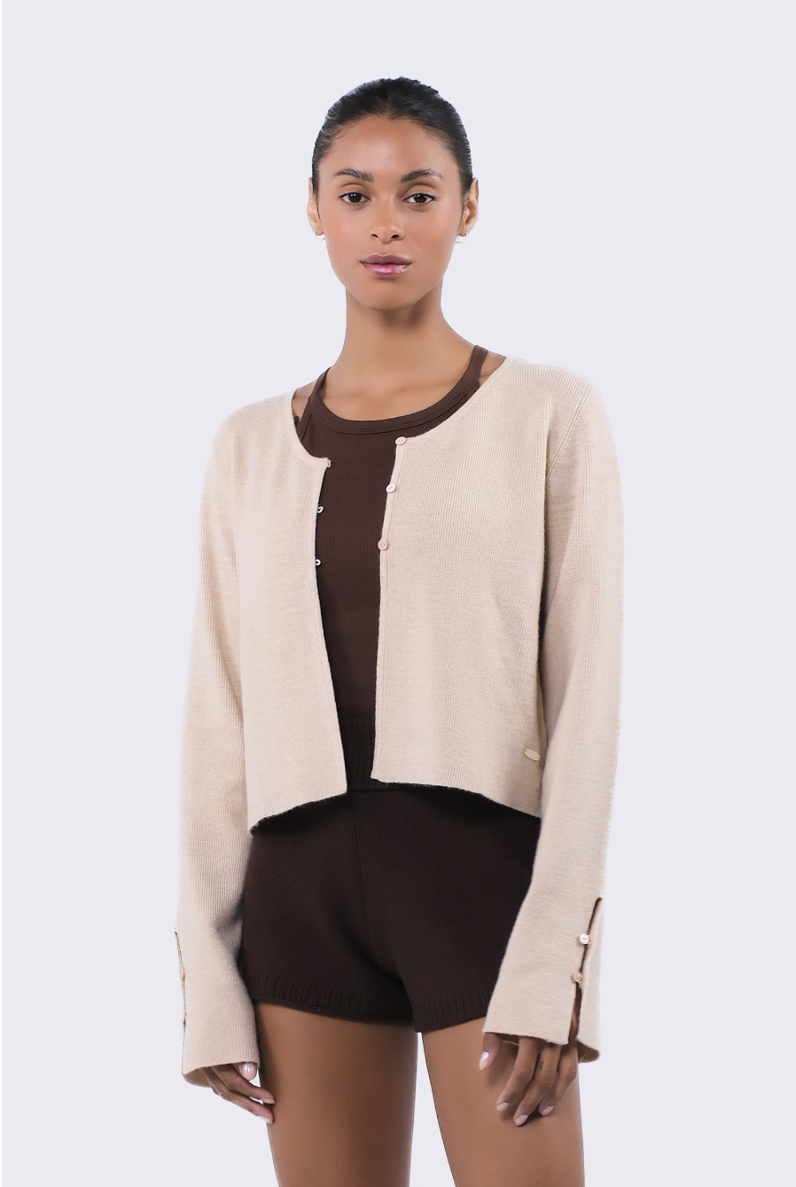 SC244 STRAP CARDIGAN BEIGE サイズ: F