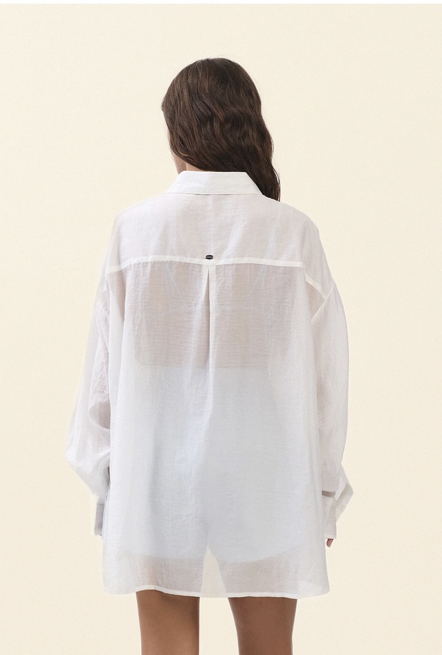 ST194 WRINKLED SLIT SHIRT CREAM SOLID サイズ: F
