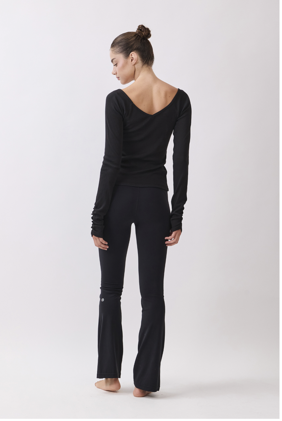 TL134 RIBBED L/SLEEVE T-SHIRT BLACK サイズ: S/M