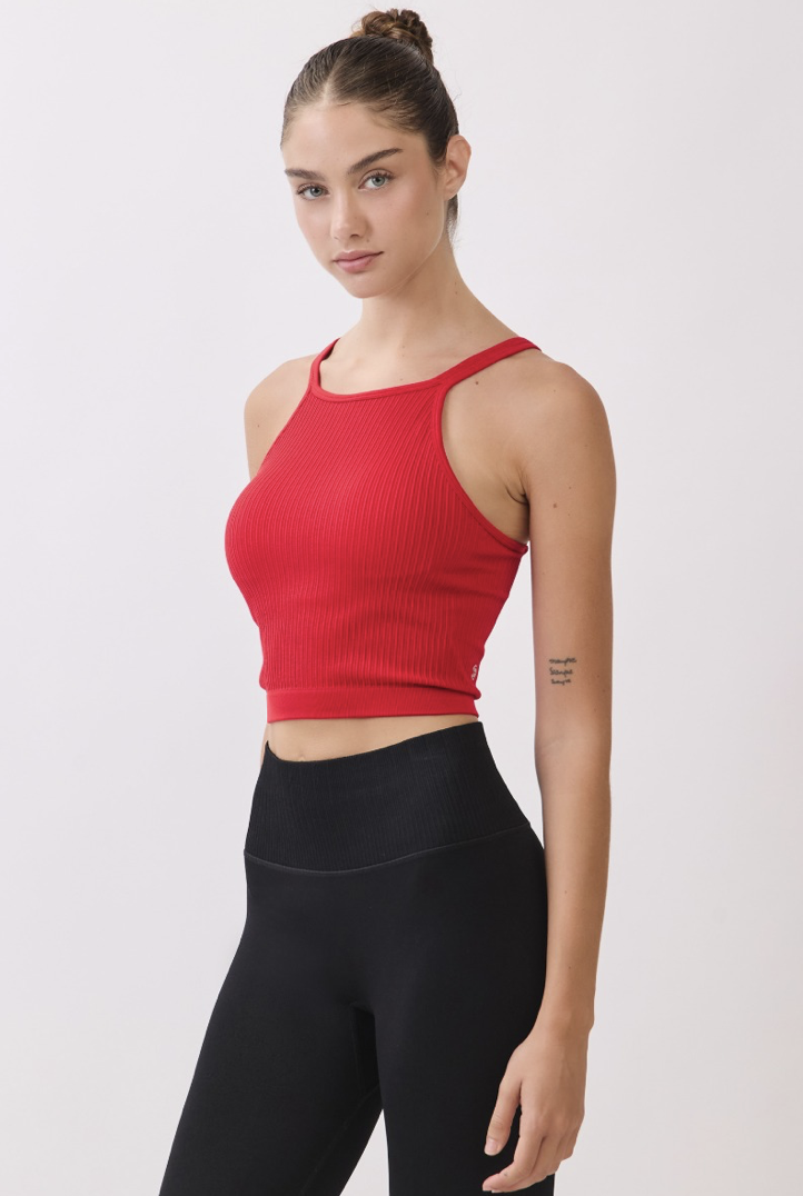 TB039 SPIRAL TANK RED サイズ: S/M