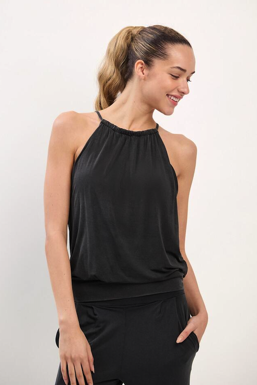 TT005 RELAX HALTER TOP BLACK FADE