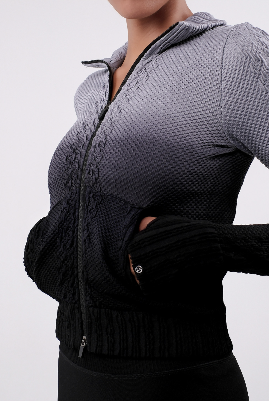 TZ151 SPONGE ZIP-UP GRAY GRADATION サイズ: S/M