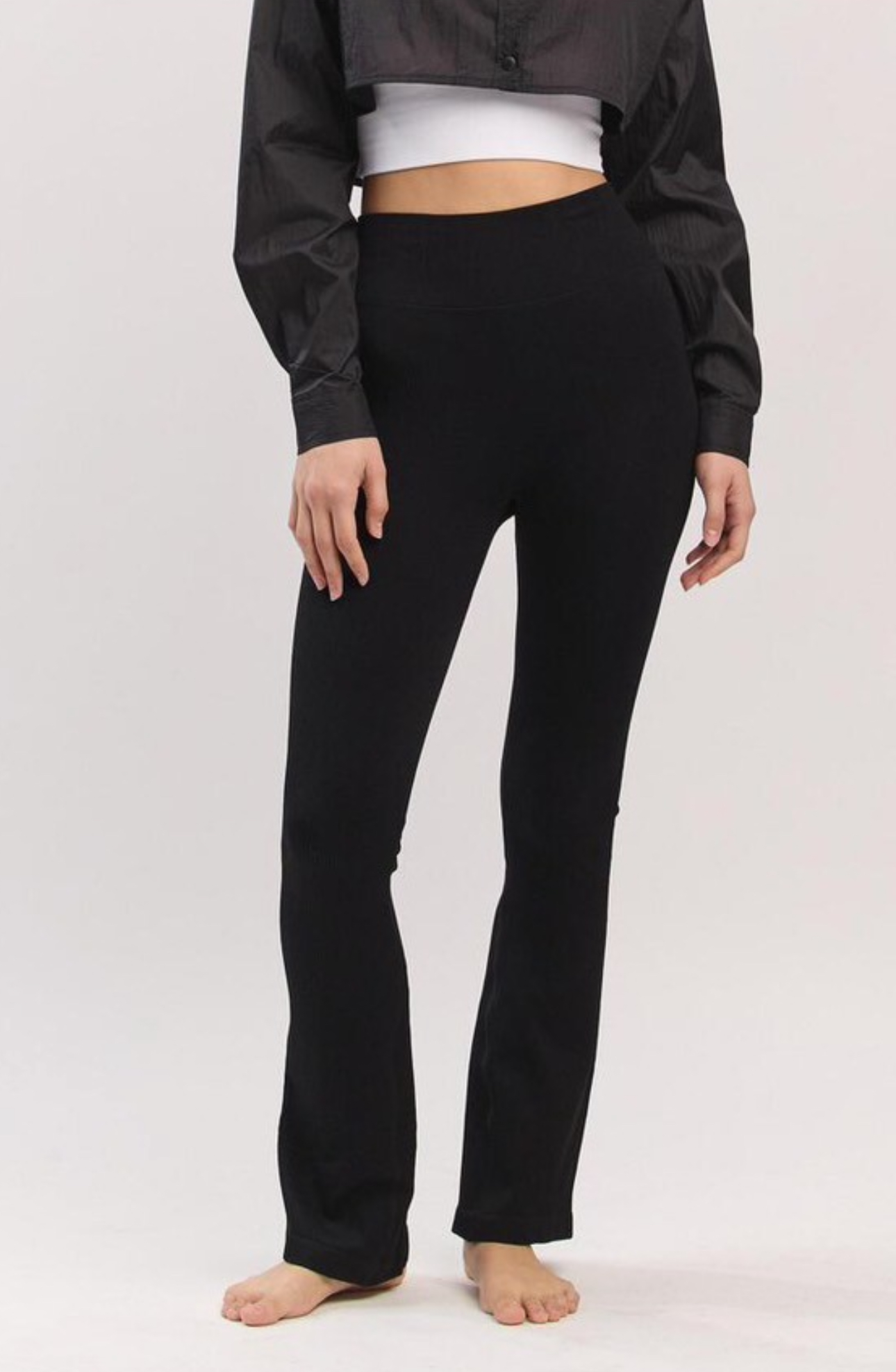 PL076 RIBBED BOOTSCUT BLACK