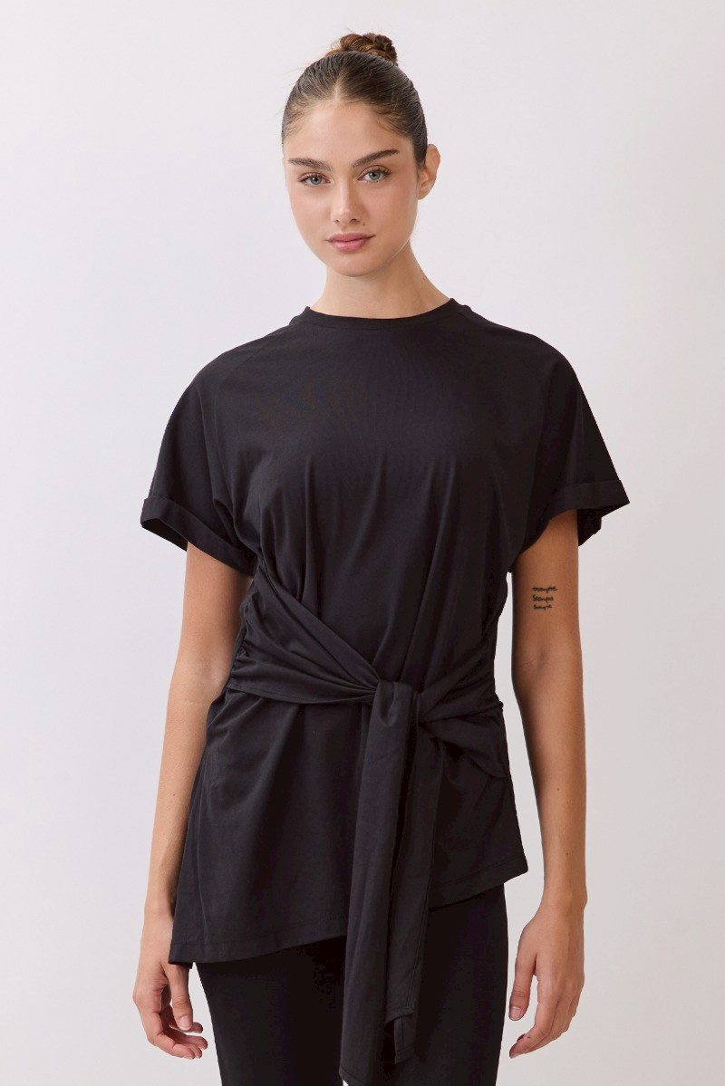 TS115 BELTED T-SHIRT BLACK