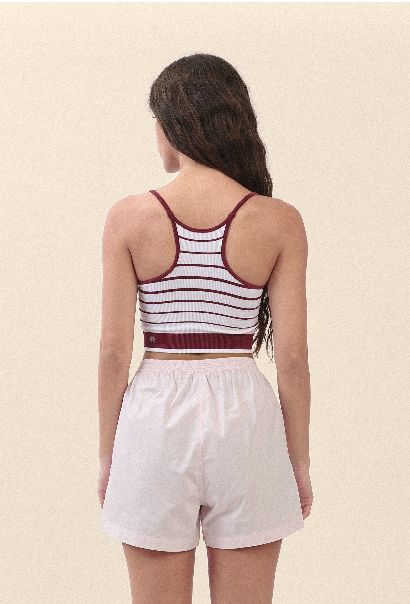 TB016 ESSENTIAL STRIPE BRATOP BURGUNDY STRIPE サイズ: S/M