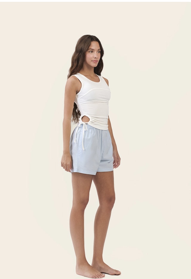 TS135 CONTOUR STRING SLEEVELESS WHITE SOLID サイズ: S