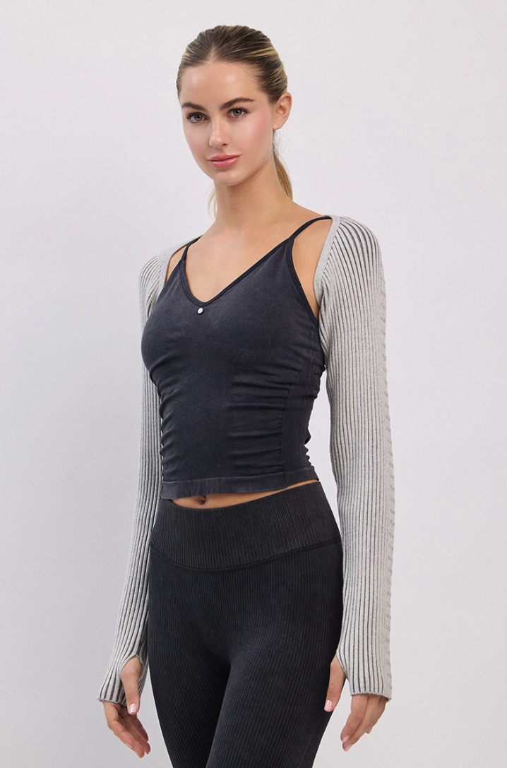 SC232 TWO-TONE BOLERO KNIT CHARCOAL