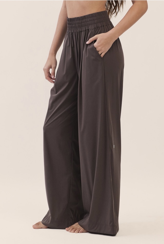 PT434 WOVEN WIDE PANTS CHOCOLATE SOLID サイズ: SS
