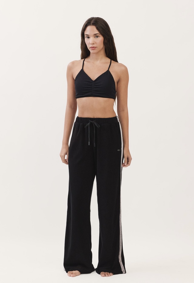 PJ487 LINE TERRY PANTS BLACK SOLID サイズ: ONESIZE