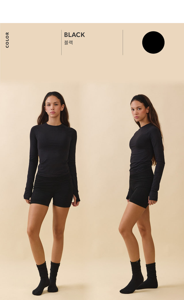 TL131 ALL-DAY LONG TEE BLACK SOLID サイズ: S/M