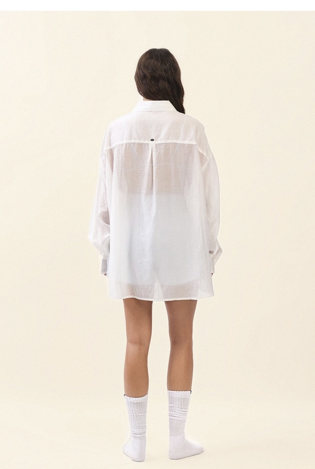 ST194 WRINKLED SLIT SHIRT CREAM SOLID サイズ: F