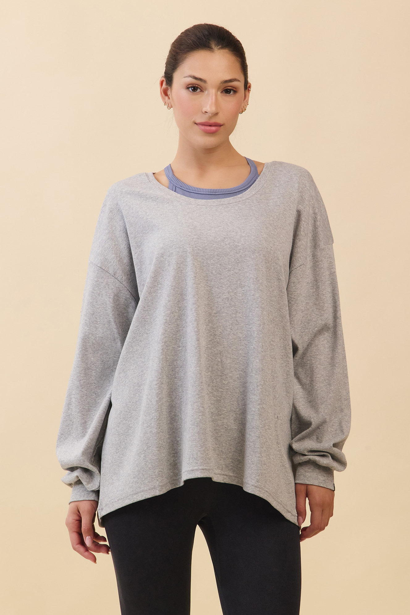 TL141 PURE COTTON LONG TEE M.GRAY サイズ: F