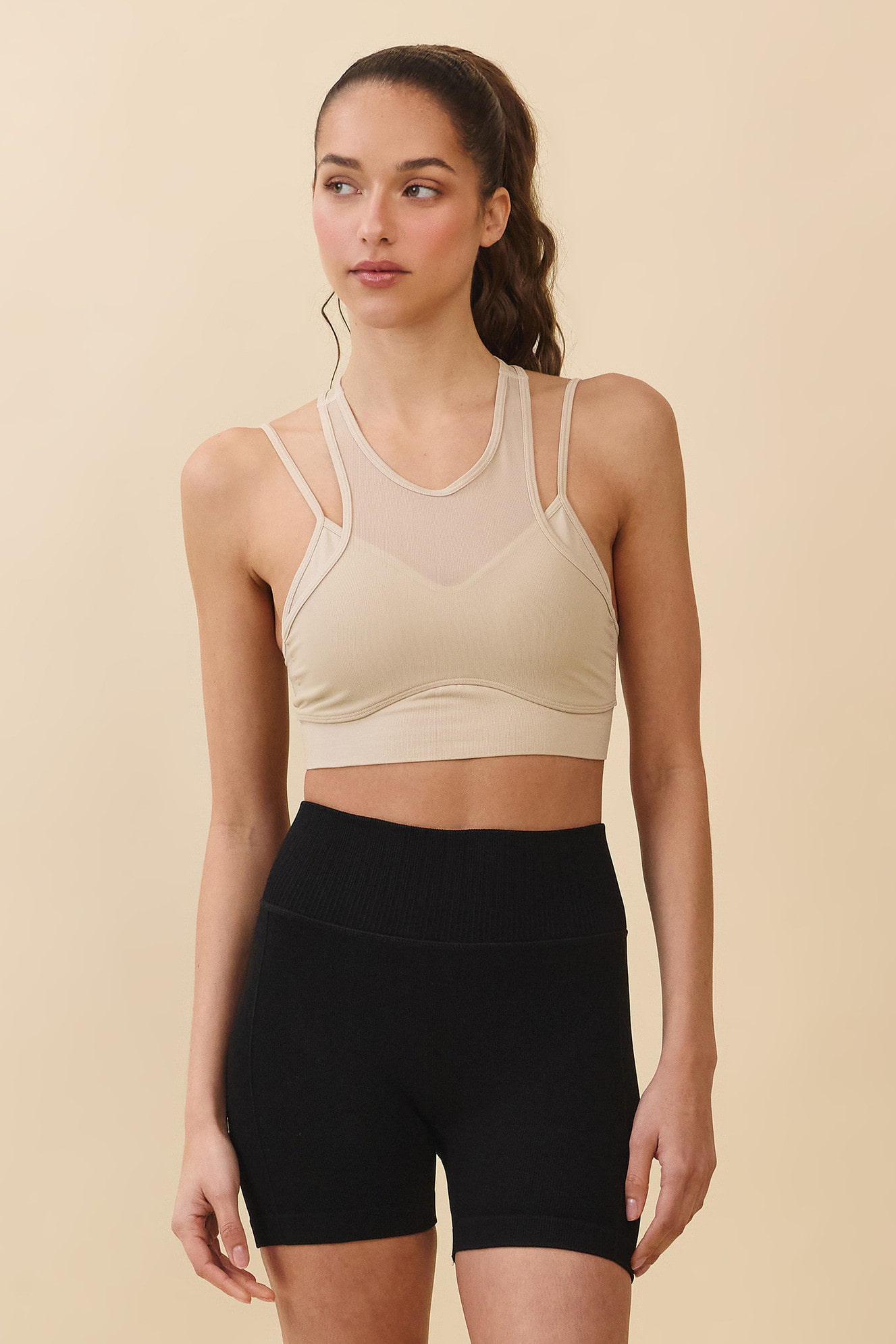 TB043 STIRA HIGH-TENSION BRATOP BEIGE SOLID