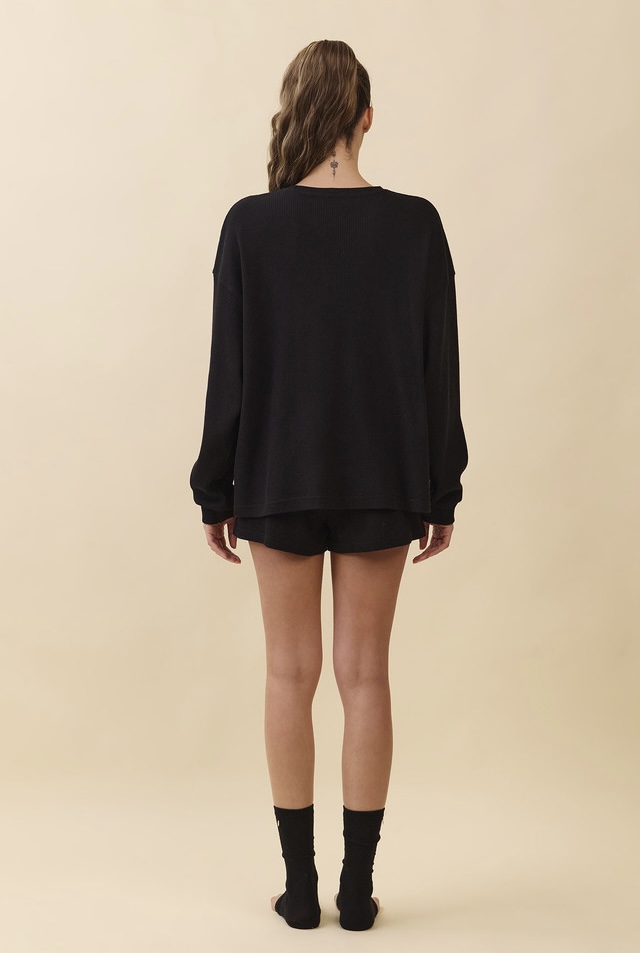 PH467 WAFFLE LOUNGE SHORT PANTS BLACK SOLID サイズ: S