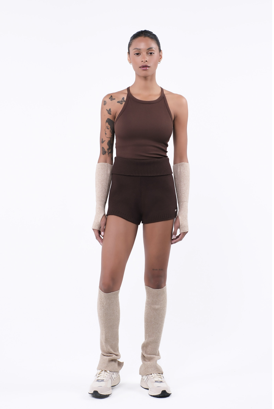 TT002 SIGNITURE HALTER TANK BROWN サイズ: S/M