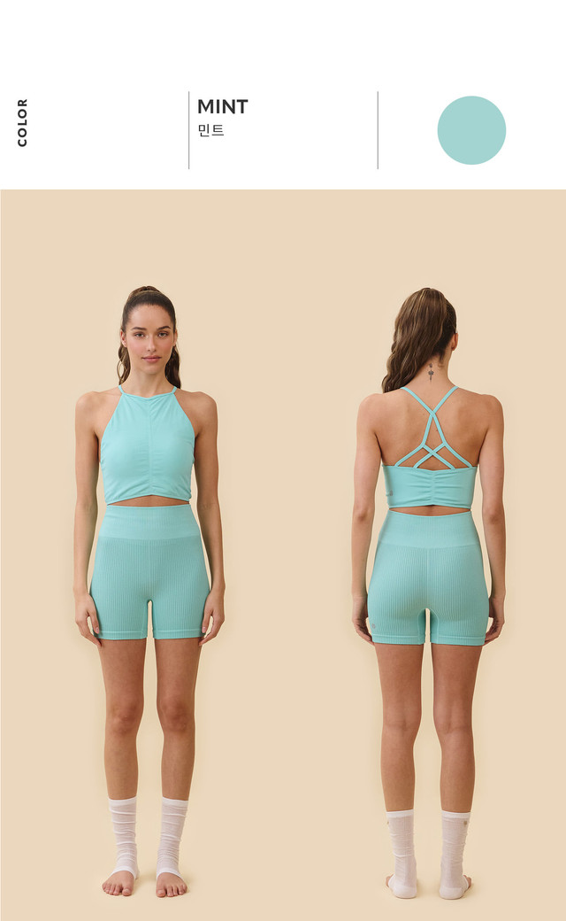 PS021 THERMO 3/4 LEGGINGS MINT SOLID サイズ: S/M