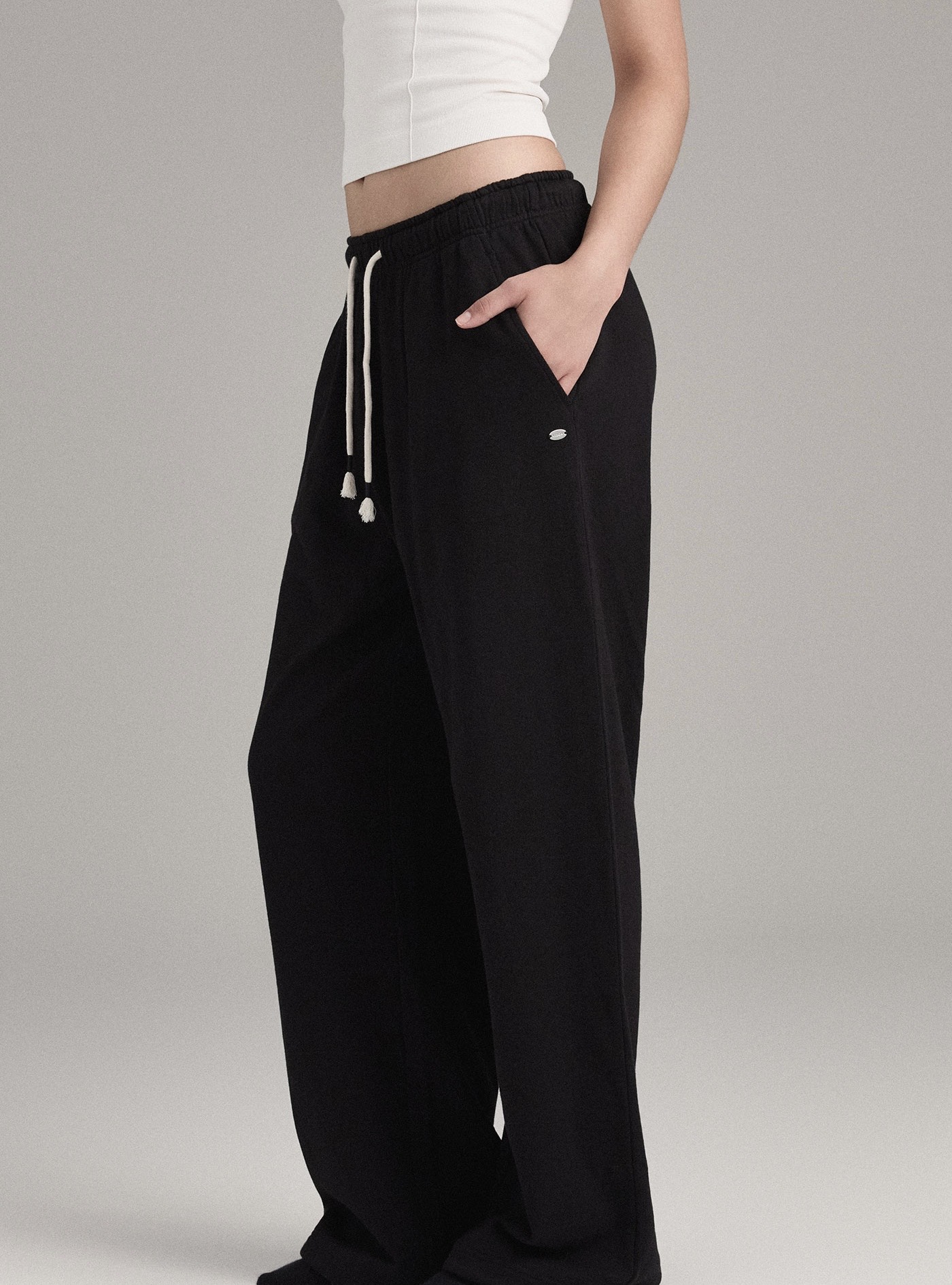 PL457 STANDARD SWEAT PANTS BLACK SOLID サイズ: SS
