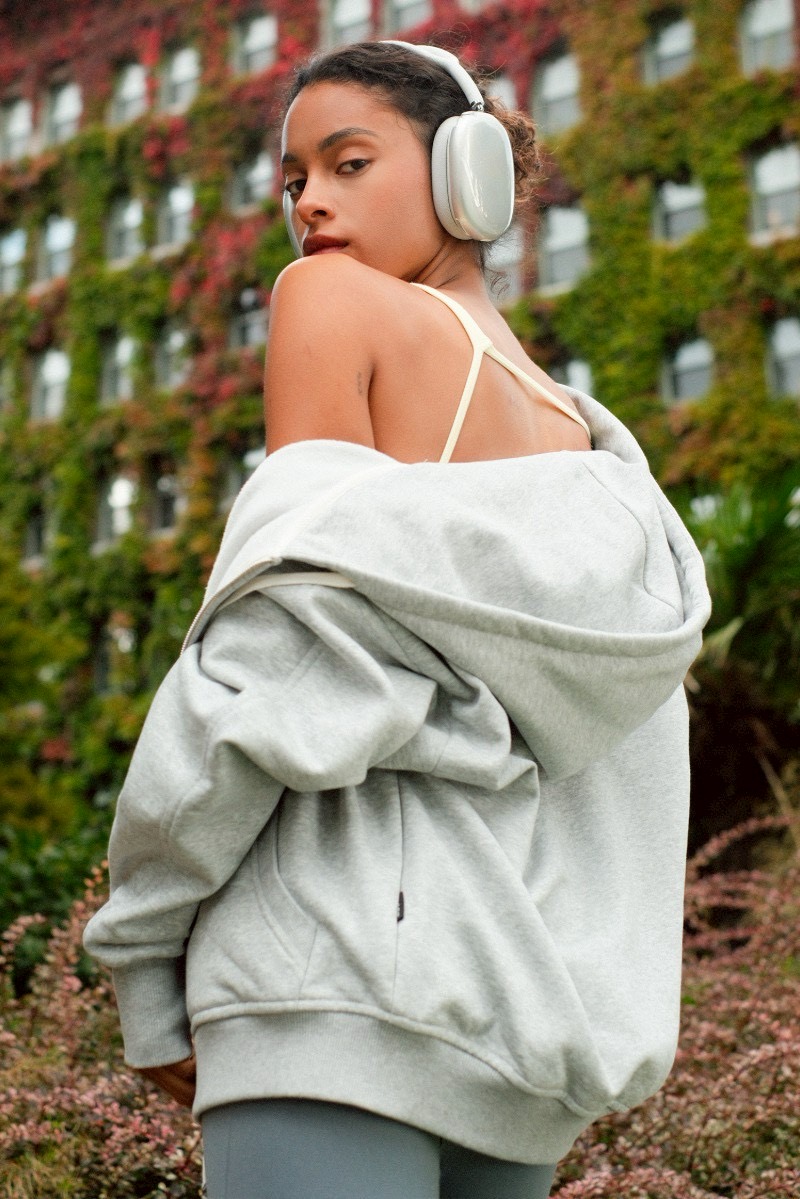 TZ152 ZIP-UP HOODIE M.GRAY