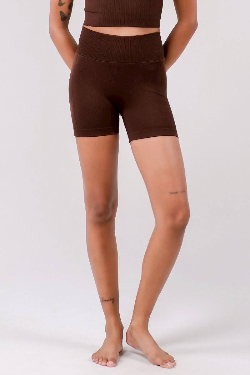 PS441 DOUBLE 3/4 SHORTS BROWN
