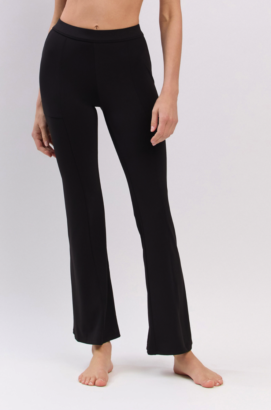 PL408 SLIT BOOT-CUT PANTS BLACK サイズ: S/M