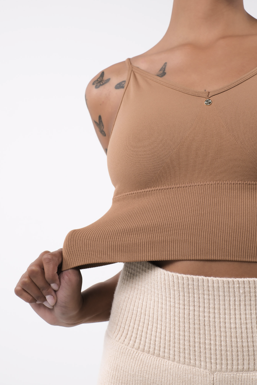 TB002 SEAMLESS BRATOP BEIGE サイズ: S/M