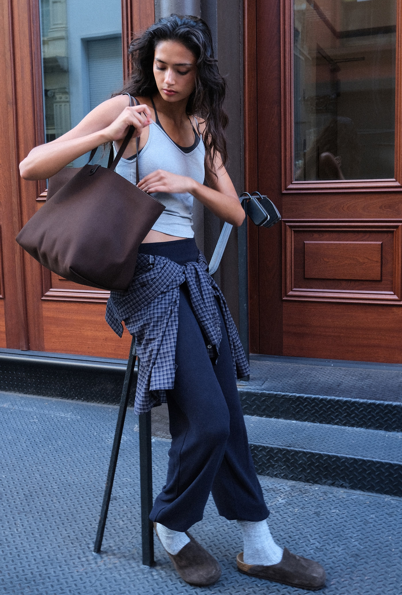 PL455 MICRO STRAIGHT-LEG PANTS NAVY SOLID サイズ: SS