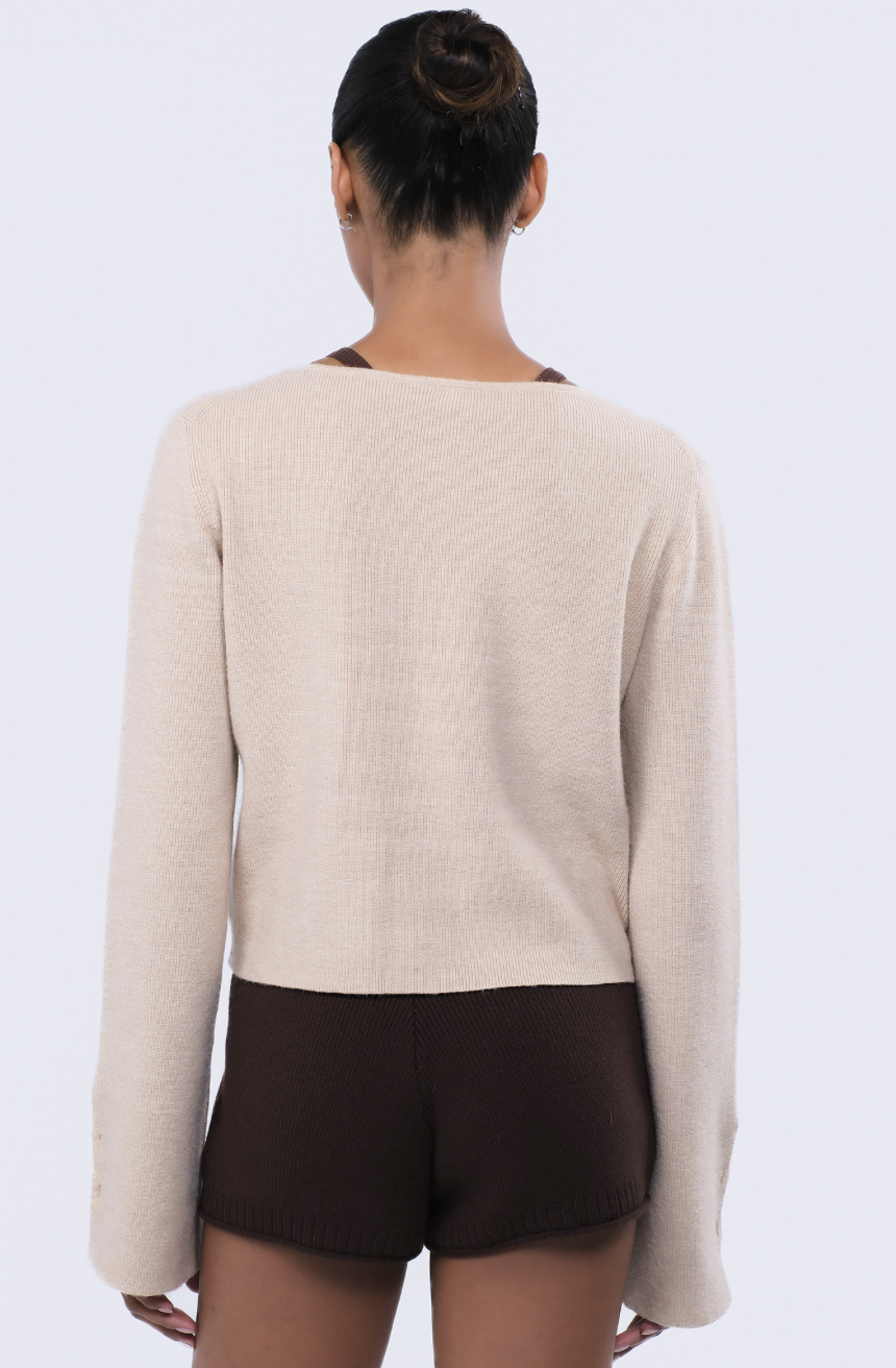 SC244 STRAP CARDIGAN BEIGE サイズ: F