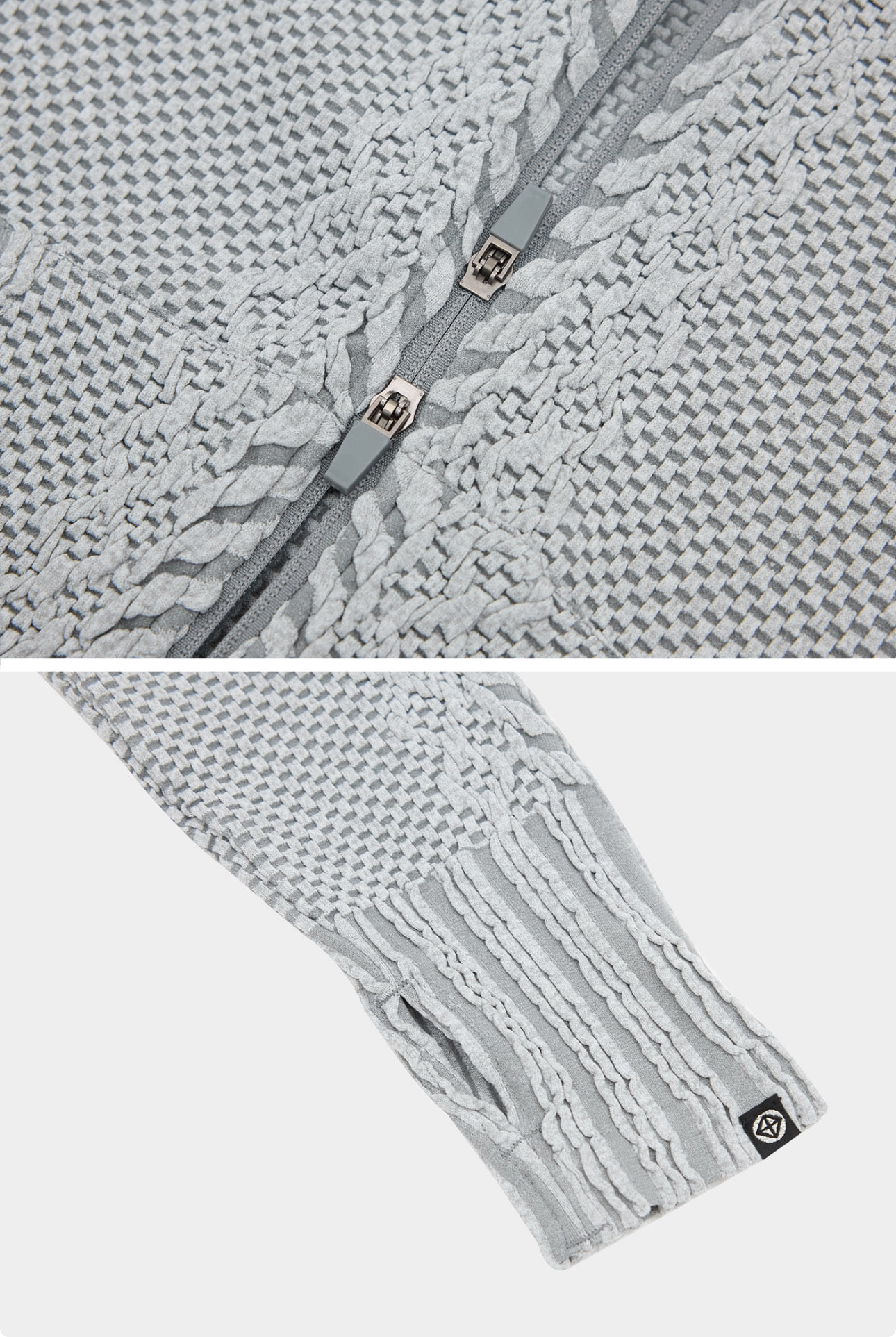 TZ151 SPONGE ZIP-UP M.GRAY SOLID サイズ: S/M