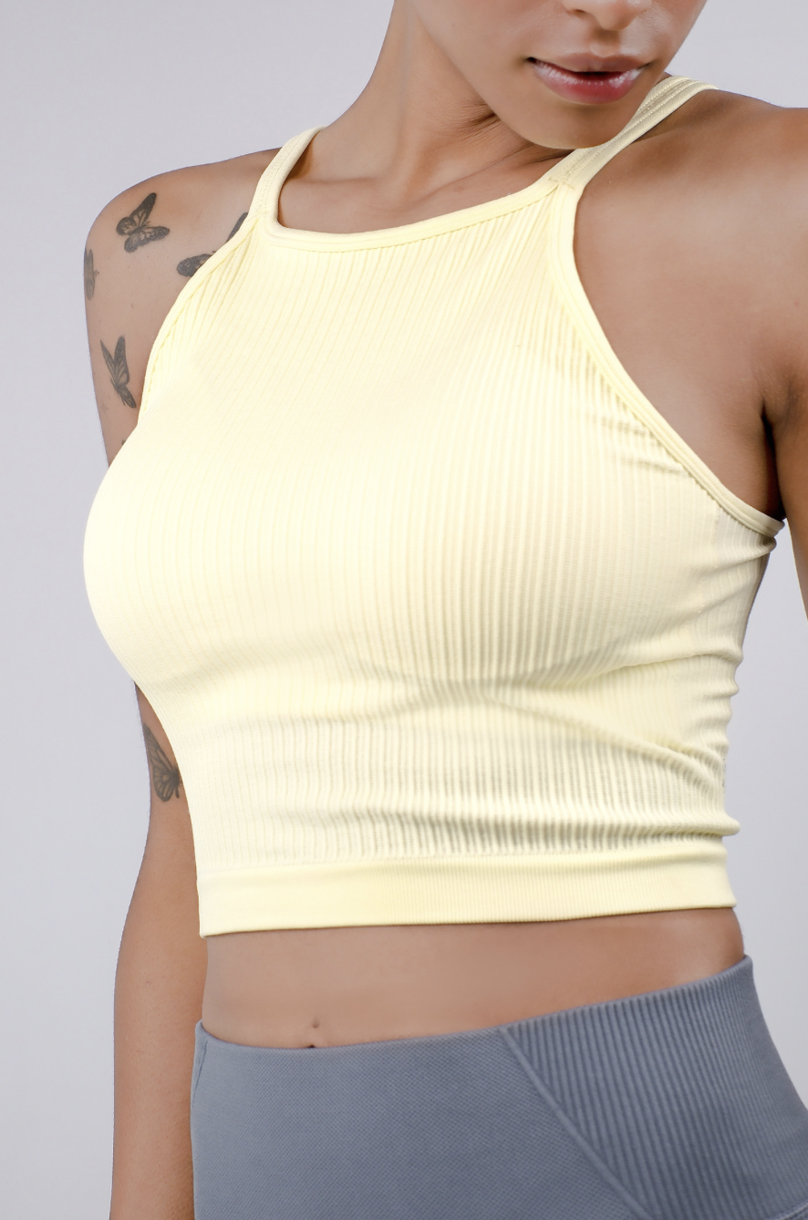 TB039 SPIRAL TANK YELLOW サイズ: S/M