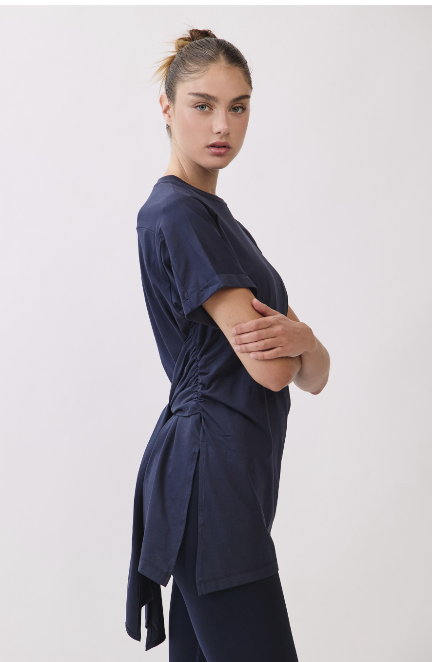 TS115 BELTED T-SHIRT D.GRAY サイズ: S/M