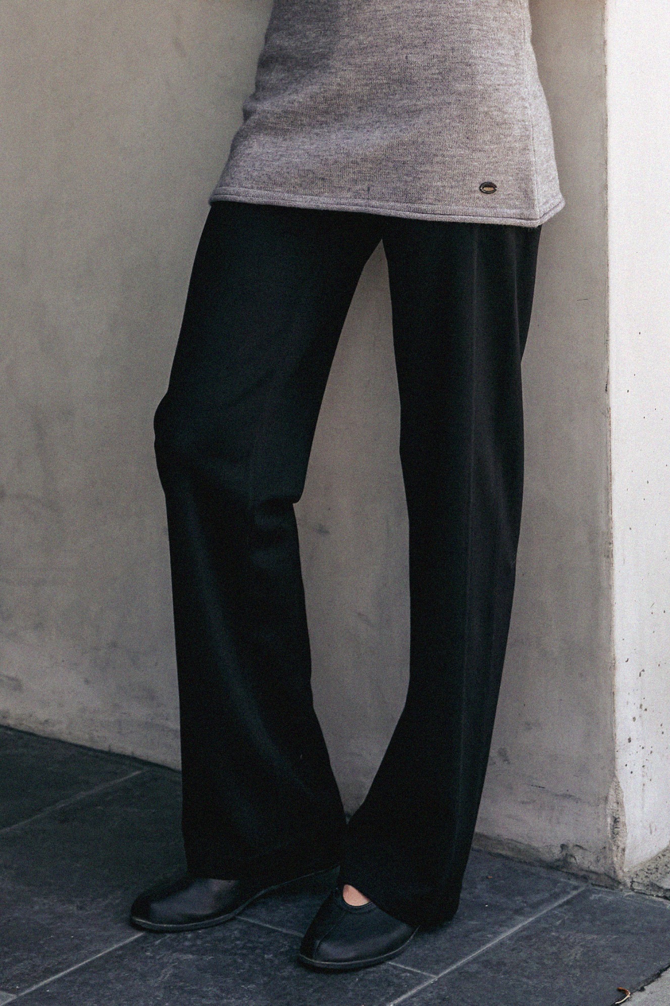 PL456 HIDDEN WAIST PANTS BLACK SOLID サイズ: S/M