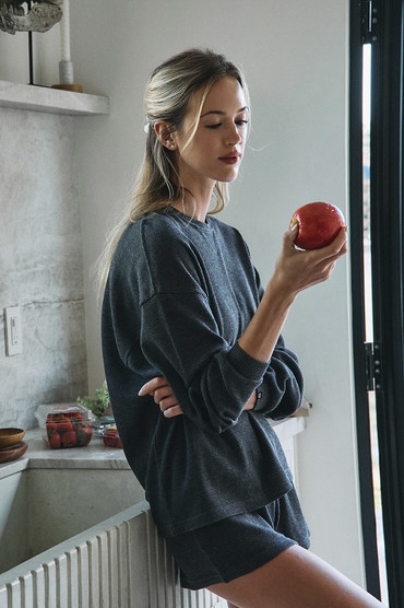 PH467 WAFFLE LOUNGE SHORT PANTS CHARCOAL SOLID サイズ: S