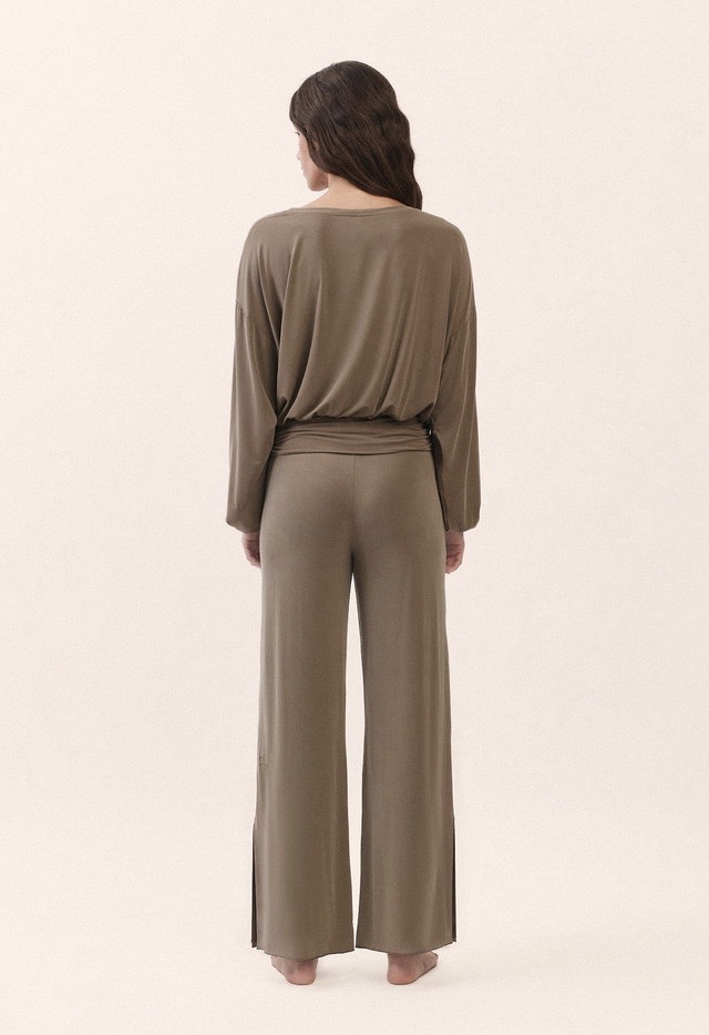 TL137 CUPRA BANDING CROP TEE MILK CHOCOLATE SOLID サイズ: F