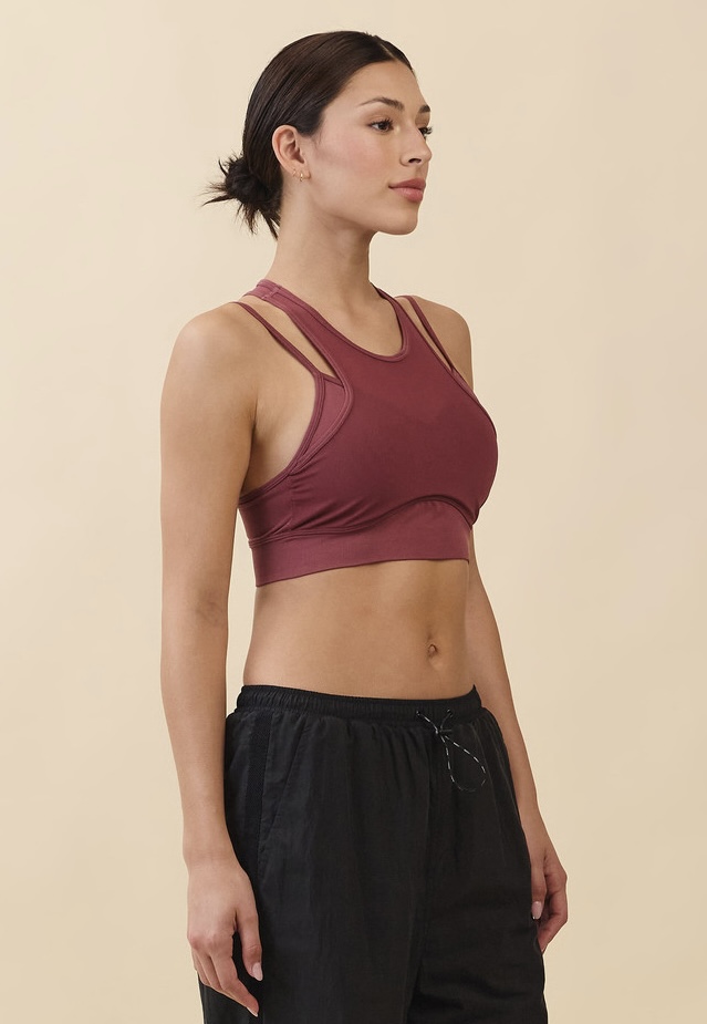 TB043 STIRA HIGH-TENSION BRATOP BURGUNDY SOLID サイズ: S/M