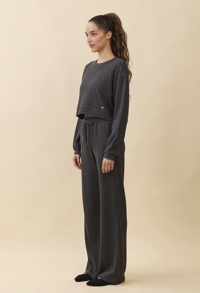 PJ483 WAFFLE LOUNGE PANTS CHARCOAL SOLID サイズ: S