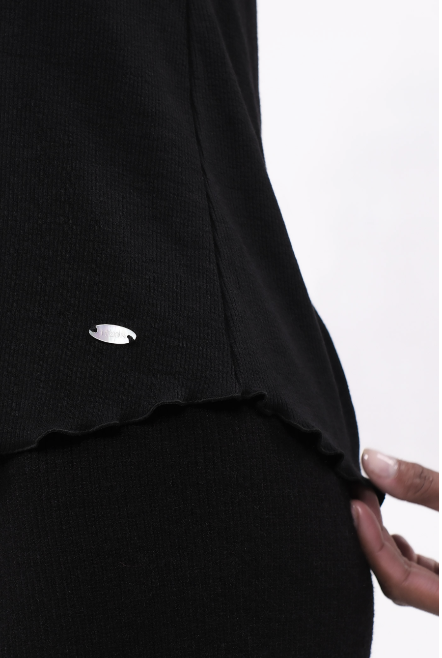 SP216 TURTLE NECK KNIT BOLERO COMBI BLACK サイズ: F