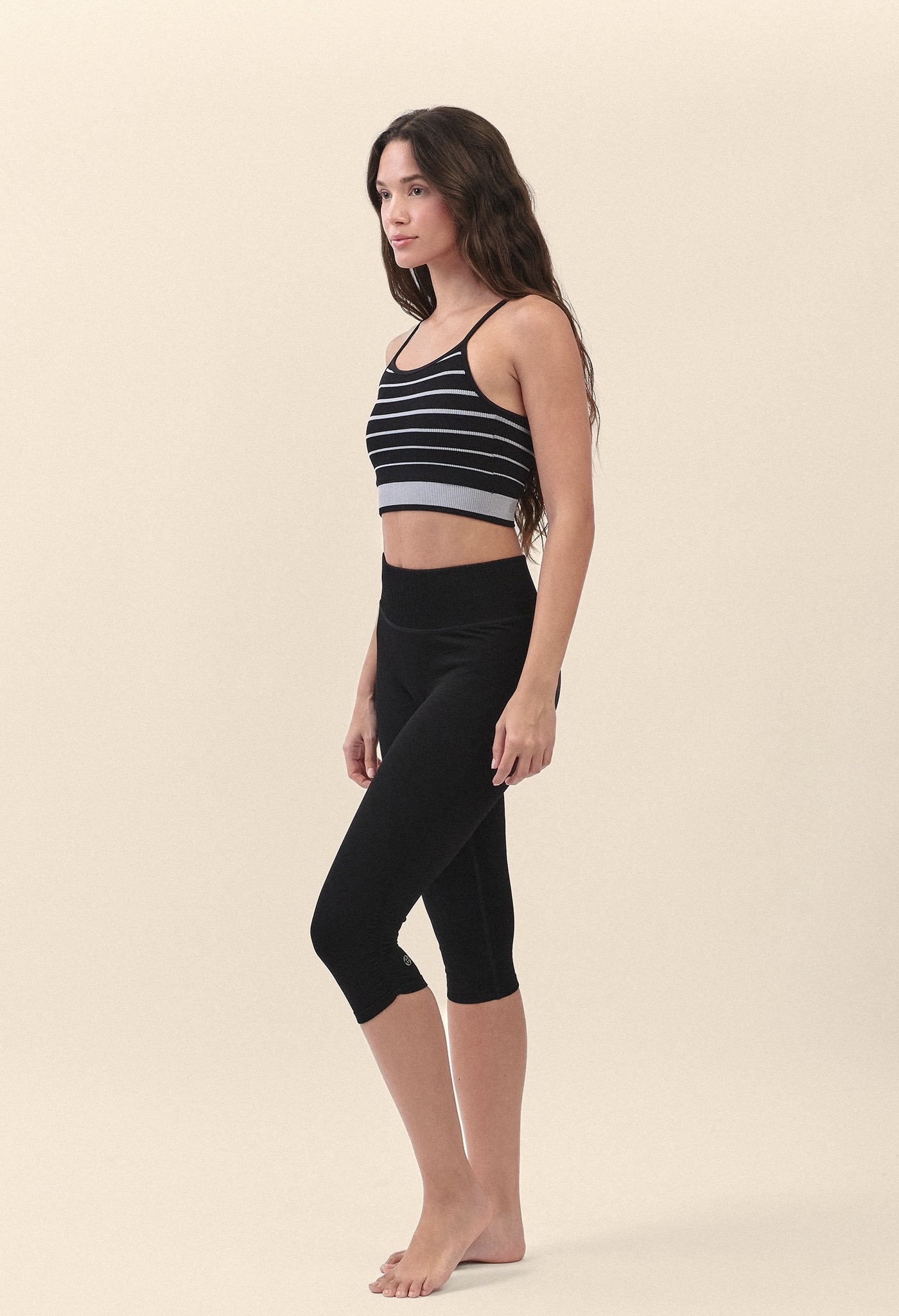 TB016 ESSENTIAL STRIPE BRATOP BLACKY STRIPE サイズ: S/M