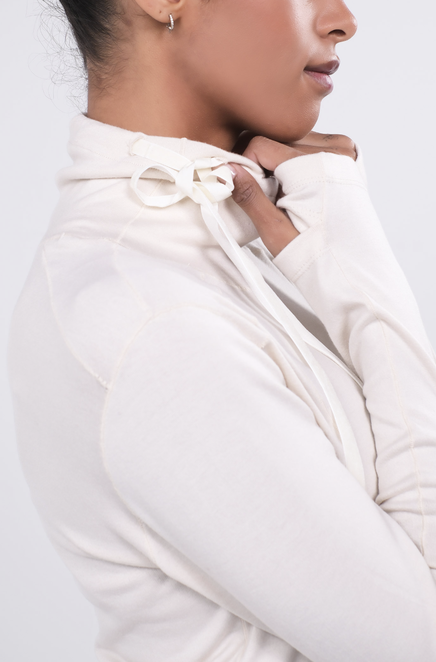 TL132 L/SLEEVE MOCKNECK T-SHIRT IVORY サイズ: S/M