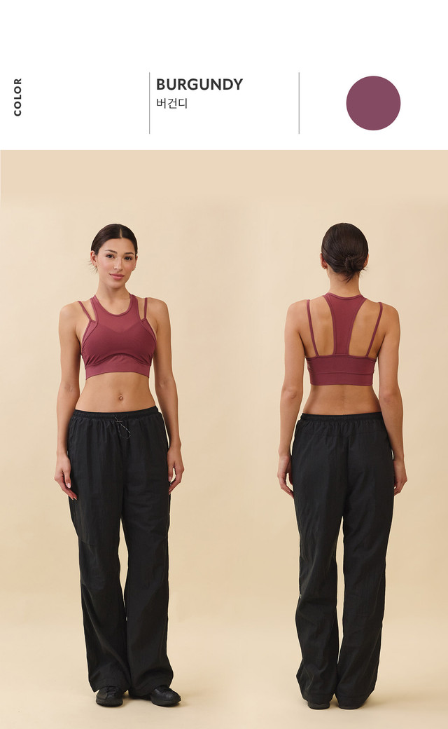 TB043 STIRA HIGH-TENSION BRATOP BURGUNDY SOLID サイズ: S/M