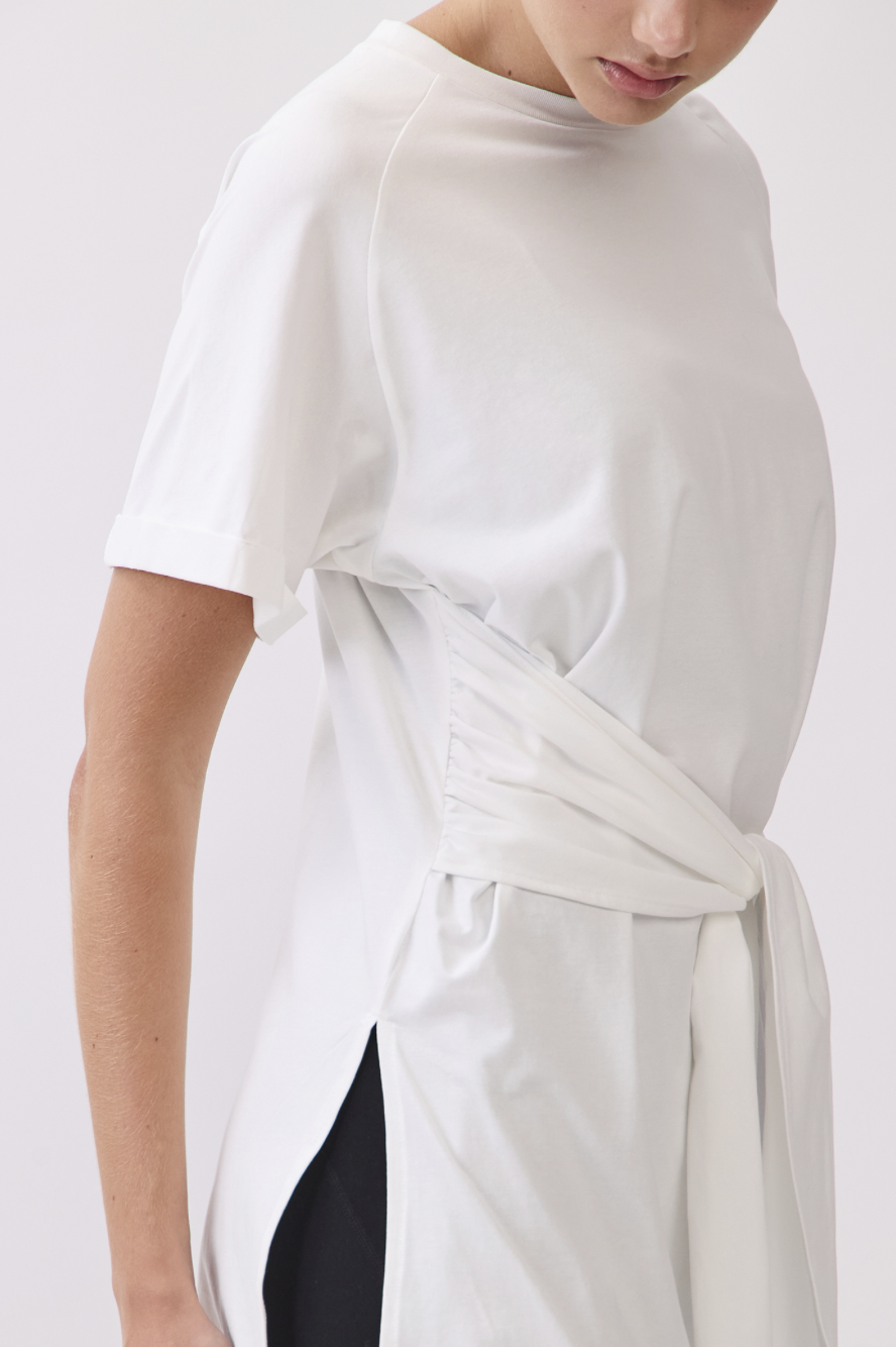 TS115 BELTED T-SHIRT WHITE サイズ: S/M